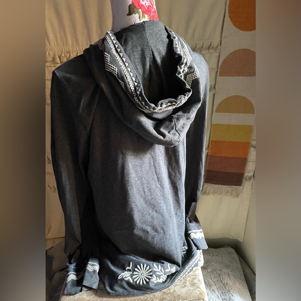 Johnny Was Grey Floral Embroidered Utility Jacket - Picture 2 of 4